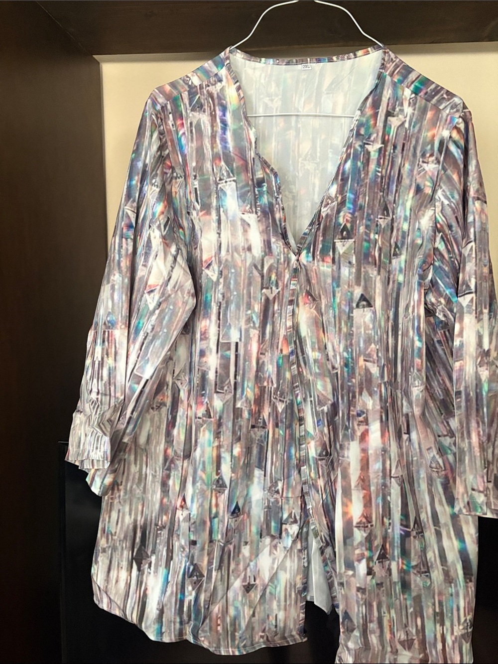 Women's Abstract Print V-Neck Blouse - Multicolor